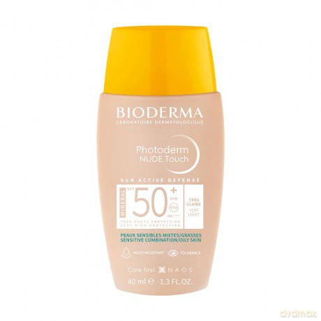 Bioderma Toned fluid for mixed to oily skin Photoderm Nude Touch Mineral SPF 50+ (Fluid) 40 ml - Shade: Very Light
