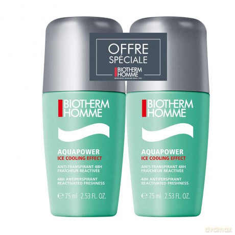 Biotherm Aquapower roll-on deodorant set (48H Protector) 2 x 75 ml