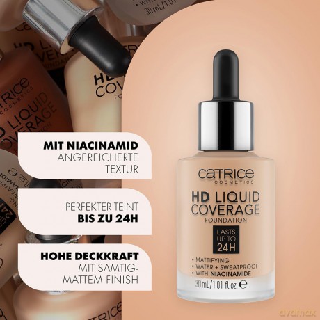 Catrice Liquid Make-Up HD Liquid Coverage (Foundation) 30 ml - Shade: 002 Porcelain Beige