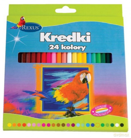 Kredki Drewniane 24 kolory (Rexus) [SZKOŁA]