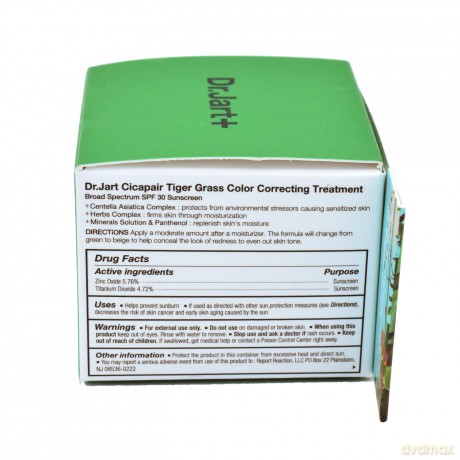 Dr. Jart+ Cicapair SPF 22 Anti-Redness Face Cream (Tiger Grass Color Correcting Treatment) - Volume: 15 ml