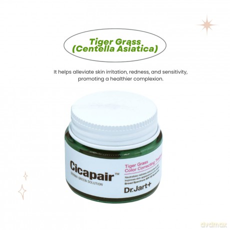 Dr. Jart+ Cicapair SPF 22 Anti-Redness Face Cream (Tiger Grass Color Correcting Treatment) - Volume: 15 ml