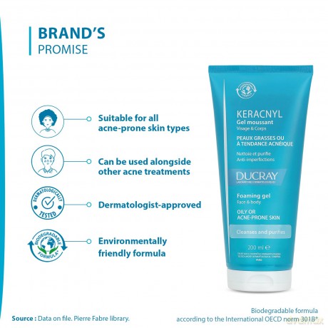 Ducray Keracnyl Gel Cleanser - Volume: 200 ml