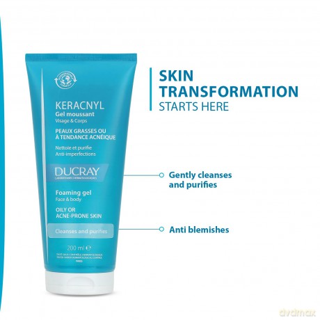 Ducray Keracnyl Gel Cleanser - Volume: 200 ml