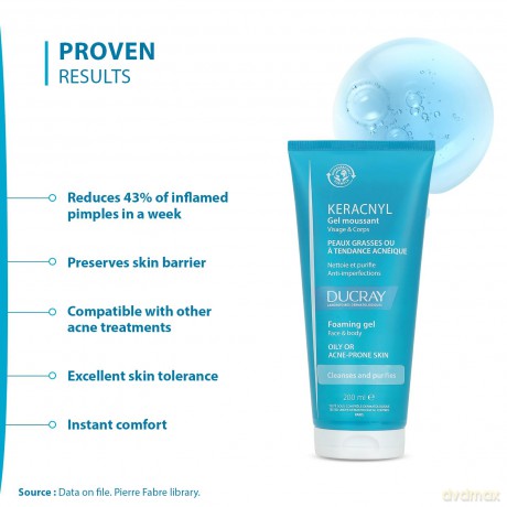 Ducray Keracnyl Gel Cleanser - Volume: 200 ml
