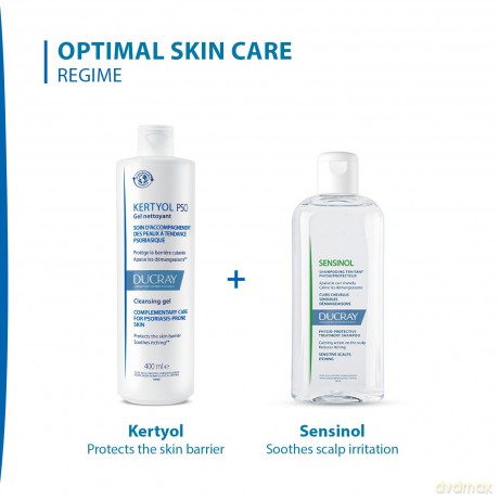 Ducray Kertyol PSO (Cleansing Gel) face and body wash for psoriasis-prone skin - Volume: 400 ml