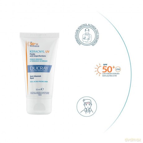 Ducray Protective fluid for problematic skin SPF 50+ Keracnyl UV (Anti-Blemish Fluid) 50 ml
