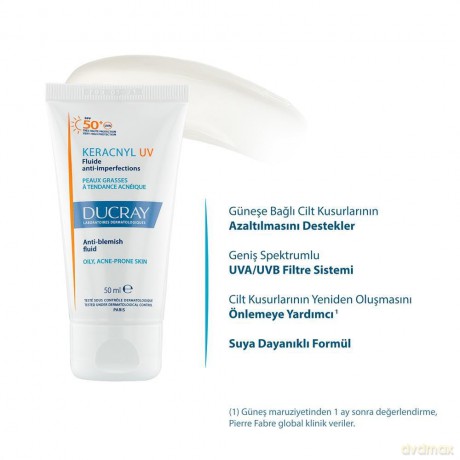 Ducray Protective fluid for problematic skin SPF 50+ Keracnyl UV (Anti-Blemish Fluid) 50 ml