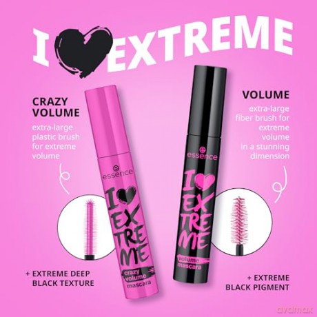 essence I love Extreme Crazy Volume Mascara (Mascara) 12 ml - Shade: Black