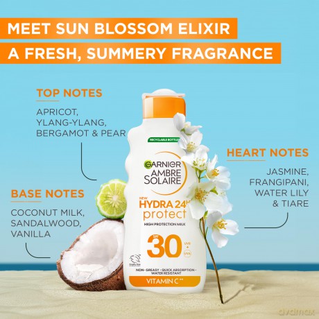 Garnier Sunscreen milk SPF 30 Ambre Solaire Hydra 24h Protect (High Protection Milk) 175 ml