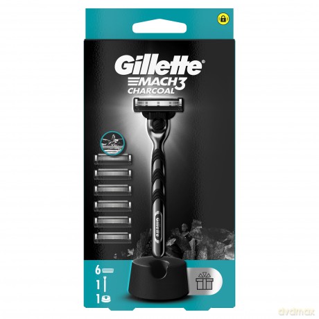 Gillette Mach3 Charcoal razor + 6 heads