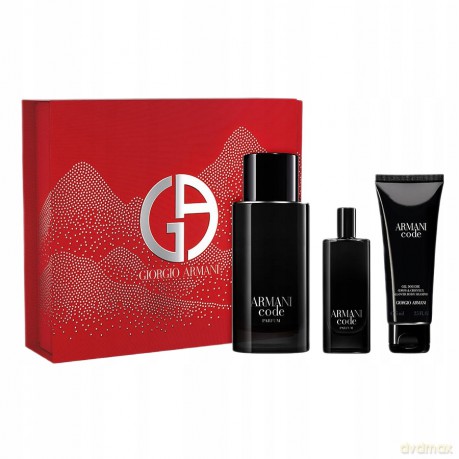 Giorgio Armani Code Parfum - parfém 125 ml (plnitelný) + sprchový gel 75 ml + parfém 15 ml