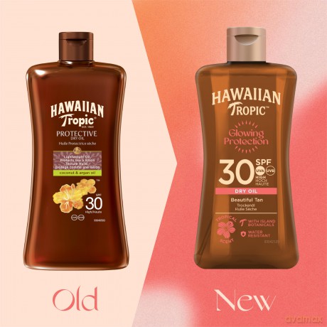 Hawaiian Tropic Dry Sun Oil SPF 30 Glowing Protection (Dry Oil) 100 ml