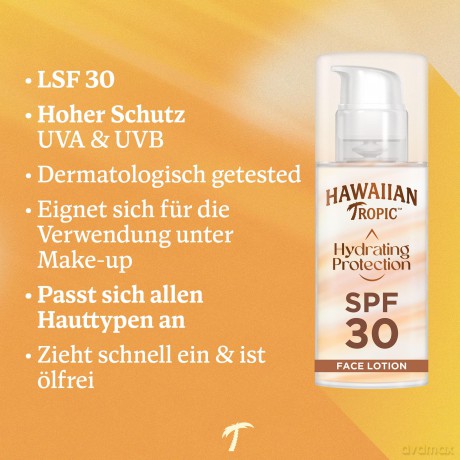 Hawaiian Tropic Sunscreen SPF 30 Silk Hydration (Air Soft Face) 50 ml