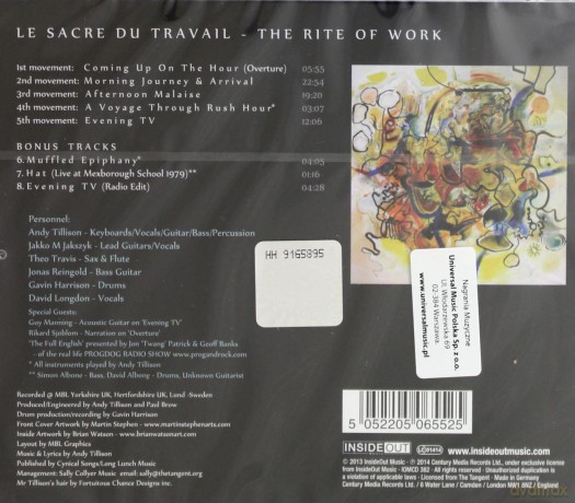 The Tangent: Le Sacre Du Travail [CD]