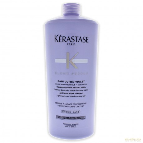 Kérastase Violet Shampoo for Blond Hair Blond Absolu Bain Ultra Violet (Anti-Brass Purple Shampoo) - Volume: 1000 ml