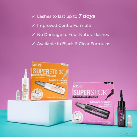 KISS Eyelash Glue Super Stick Individual (Lash Cluster Adhesive) 6.5 g Black