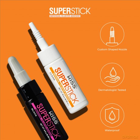 KISS Eyelash Glue Super Stick Individual (Lash Cluster Adhesive) 6.5 g Black