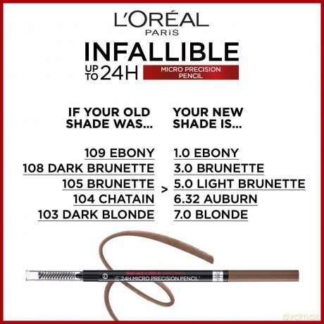 L'Oréal Paris Infaillible Brows Eyebrow Pencil (24H Micro Precision Pencil) 1 g - Shade: 7.0 Blonde