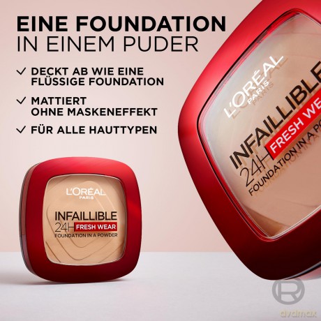 L'Oréal Paris Make-up in Infaillible 24H Fresh Wear (Foundation in a Powder) 9 g - Shade: 130 True Story