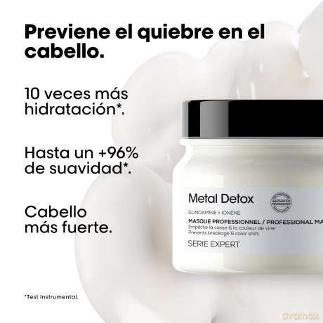 L'Oréal Professionnel Mask for colored and damaged hair, for hair shine, long-lasting color, rich texture Serie Expert Metal Detox (Professional Mask) - Volume: 150 ml