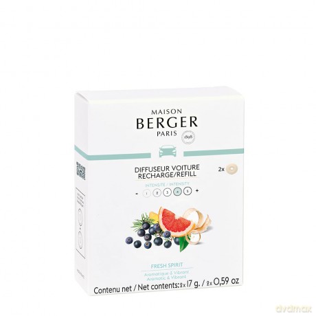 Maison Berger Paris Fresh Spirit Car Diffuser Recharge/Refill 2 pcs