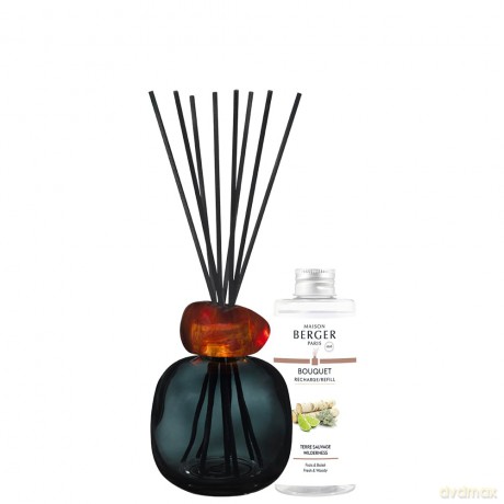 Maison Berger Paris Gift set aroma diffuser Mineral Black + Wilderness refill 180 ml