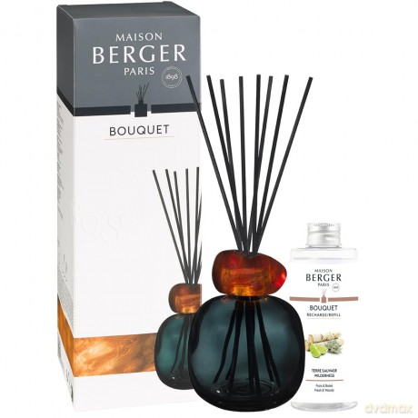 Maison Berger Paris Gift set aroma diffuser Mineral Black + Wilderness refill 180 ml