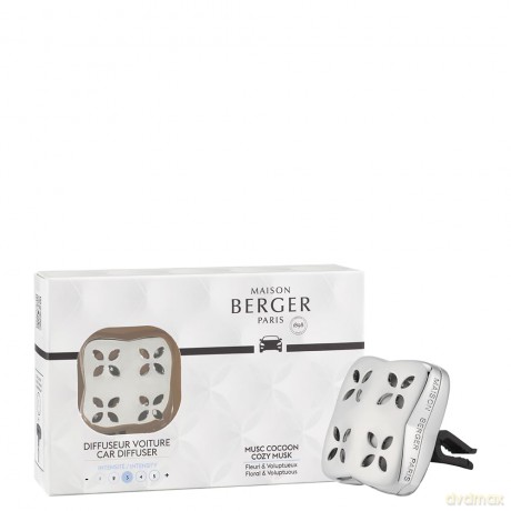 Maison Berger Paris Gift set car diffuser Cosy Silver + refill Cozy Musk