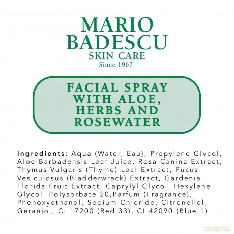 Mario Badescu Facial Spray with Aloe, Herbs and Rosewater - Volume: 236 ml
