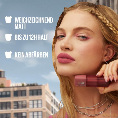 Maybelline Matte Liquid Lipstick Super Stay Teddy Tint (Liquid Lip Tint) 5 ml - Shade: 15 Skinny Dip