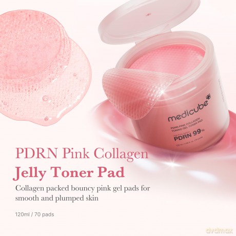Medicube PDRN Pink Collagen Toning Gel Toner Pads (70 pcs)