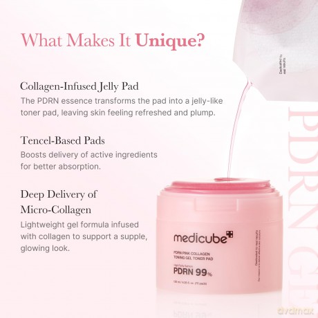 Medicube PDRN Pink Collagen Toning Gel Toner Pads (70 pcs)