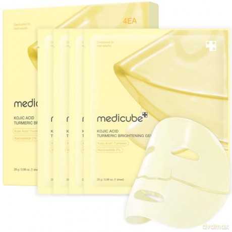 Medicube Set of gel face masks against pigment spots Kojic Acid (Turmeric Brightening Gel Mask) 4 x 28 g