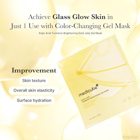 Medicube Set of gel face masks against pigment spots Kojic Acid (Turmeric Brightening Gel Mask) 4 x 28 g