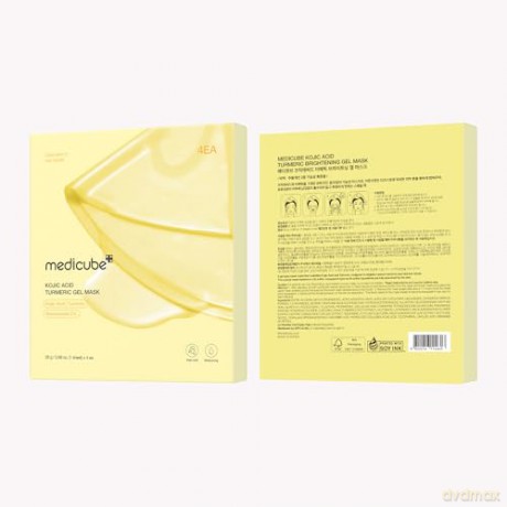 Medicube Set of gel face masks against pigment spots Kojic Acid (Turmeric Brightening Gel Mask) 4 x 28 g