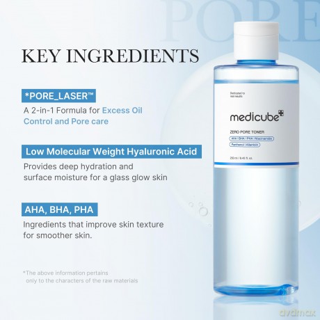 Medicube Zero Pore Hydrating and Exfoliating Facial Toner (Toner) 250 ml