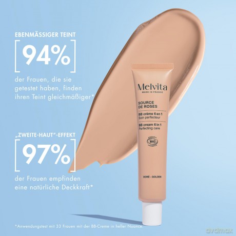Melvita BB cream (BB Cream 6 in 1) 40 ml - Shade: Doré - Golden