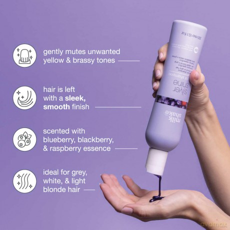 Milk Shake Silver Shine Shampoo for Gray Hair (Light Shampoo) - Volume: 300 ml