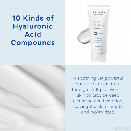 Missha Super Aqua Ultra Hyalon Hydrating Cleansing Cream (Cleansing Cream) 200 ml