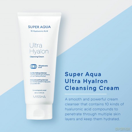 Missha Super Aqua Ultra Hyalon Hydrating Cleansing Cream (Cleansing Cream) 200 ml