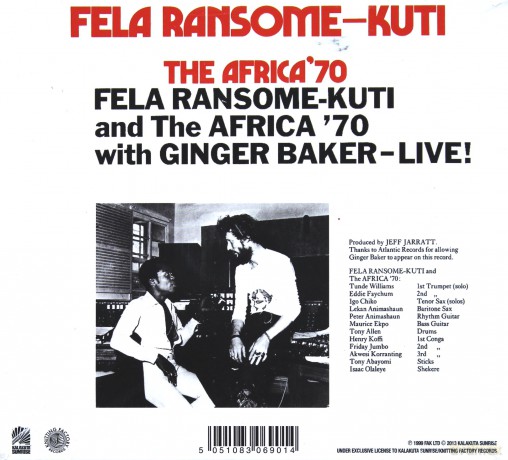 Fela Kuti: Fela With Ginger Baker Live (digipack) [CD]