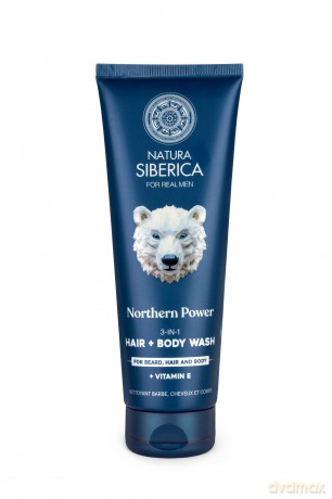Natura Siberica Northern Power 3in1 Hair, Body and Beard Wash (Hair + Body Wash) 200 ml