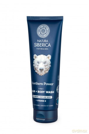 Natura Siberica Northern Power 3in1 Hair, Body and Beard Wash (Hair + Body Wash) 200 ml