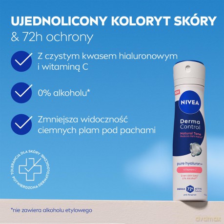 Nivea Antiperspirant spray Derma Control Natural Tone (Antiperspirant) 150 ml