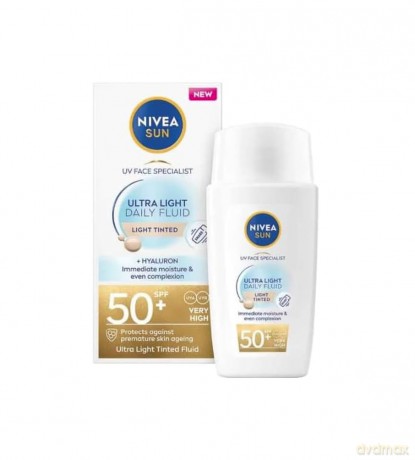 Nivea Ultra Light Tinted Fluid SPF 50+ Sun (Ultra Light Tinted Fluid) 40 ml - Shade: Light