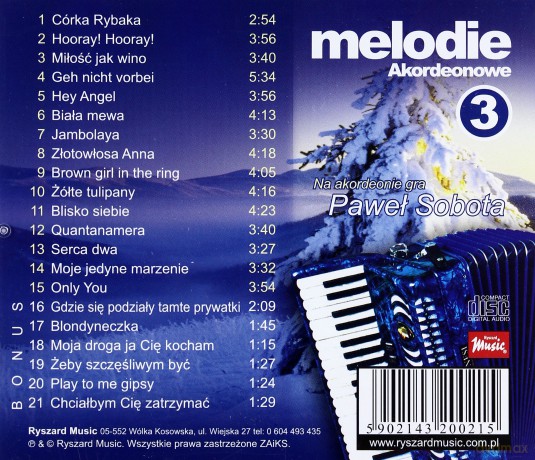 Paweł Sobota: Akordeonowe Melodie 3 [CD]