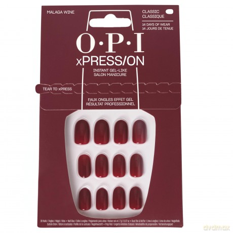 OPI Gel nails xPRESS/ON (Press On Nails - Malaga Wine)