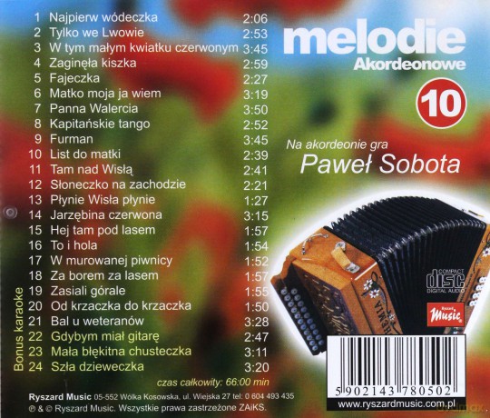 Paweł Sobota: Akordeonowe Melodie 10 [CD]