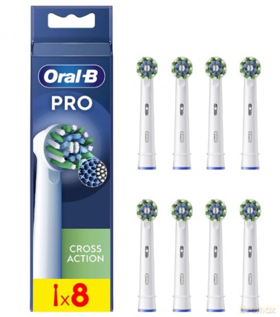 Oral B Cross Action White EB50 replacement brush heads 8 pcs.